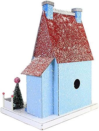 Noel Holly Jolly Noel Evi Karton Putz Santa Çantalı-Bir Ev 13,75 İnç-Hou344-Mavi