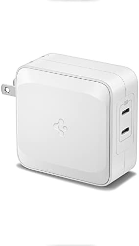 100W USB C Şarj Cihazı, Spigen Çift USB C Duvar Şarj Cihazı [GaN II] Katlanabilir Fişli Tip C PD 3.0 Güç Adaptörü, MacBook iPad M2