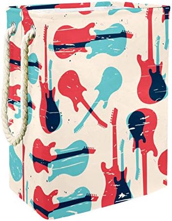 Inhomer Desen Gitar 300D Oxford PVC Su Geçirmez Giysiler Sepet Büyük çamaşır sepeti Battaniye Giyim Oyuncaklar Yatak Odası