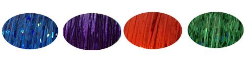 Piz-Zaz Saç Glimmer Cicili Bicili 4 Renk Seti: Koyu Mor, Orman Yeşili, Rio Kırmızısı, Cızırtılı Koyu Mavi + Saç Sanatı Pİn-Kuyruk Tarağı