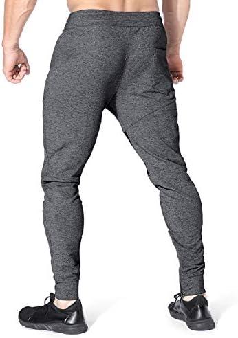 BROKİG Erkek Uyluk Örgü spor koşucu pantolonu, erkek Casual Slim Fit Egzersiz Vücut Geliştirme Sweatpants Fermuarlı Cebi ile