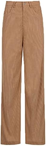 Kadife Flare Pantolon Kadınlar için Yüksek Belli Casual Baggy Pantolon Vintage Gevşek Düz Bacak Çan Alt Pantolon