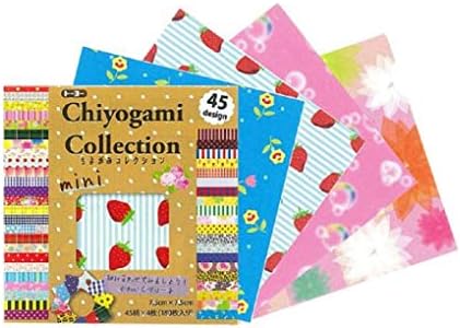 Toyo Japon Origami Kağıt - Chiyogami Koleksiyonu Mini (Her Biri 7,5 cm x 7,5 cm) 45 Tasarım - Toplam 180 Sayfa