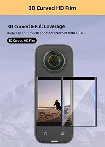 BEHORSE Ekran Koruyucu Temperli Cam Filmi +Lens kol kapağı koruyucu Insta 360X3 Aksesuarları