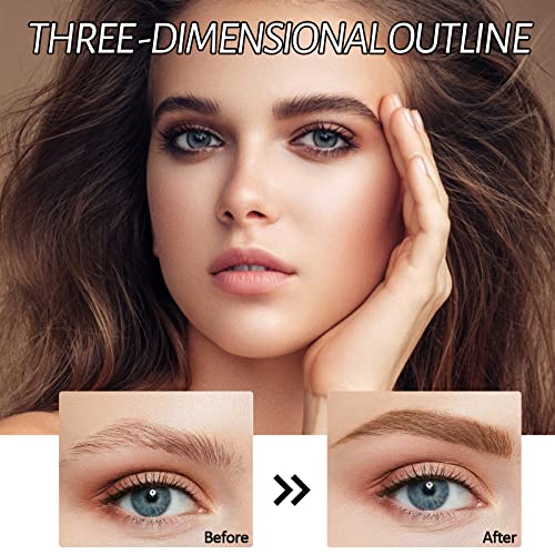 Jutqut 6 ADET Orta Kahverengi Kaş Kalemi Eyeliner Seti, Çift Kafa Su Geçirmez Göz Kaş Kalemi Kaş Fırçası ile, kolay Renk, Kadınlar