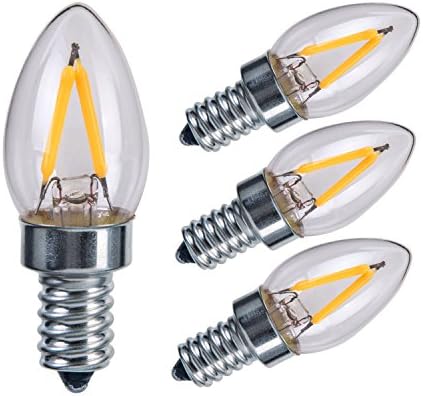 Sagel E12 C7 LED Mum Ampuller, 2W LED Mumluk Ampuller 15 Watt Eşdeğeri, 200lm, Sıcak Beyaz 2700K LED Filament Ampuller, E12 Mumluk