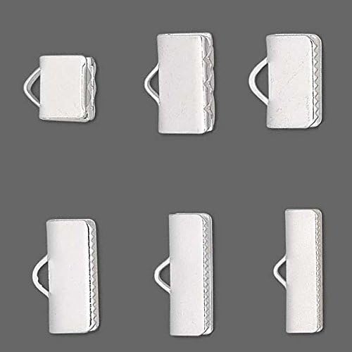 Düz Deri ve Şerit için Dişli 10 Pürüzsüz Gümüş Kaplama Kıvrım Ucu Bulguları (11/32 inç (9mm))
