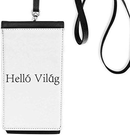 Merhaba Dünya Macar Art Deco Hediye Moda telefon cüzdan çanta asılı cep kılıfı siyah cep