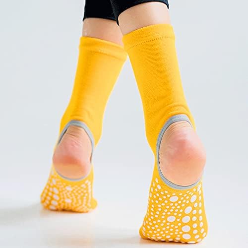 XJJZS Yoga Çorap Silikon Kaymaz Çabuk Kuru Pilates çorabı Ayak Topuk Pamuk Havalandırma İki Ayak Bale Dans Çorap Kadınlar için (Renk