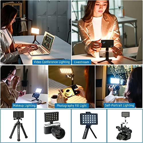 VİLTROX LED Kamera Video ışığı, Mini Tripodlu Video Konferans Aydınlatma Kiti, Cep Fotoğraf ışığı İki Renkli 2500-8500K Panel ışıkları