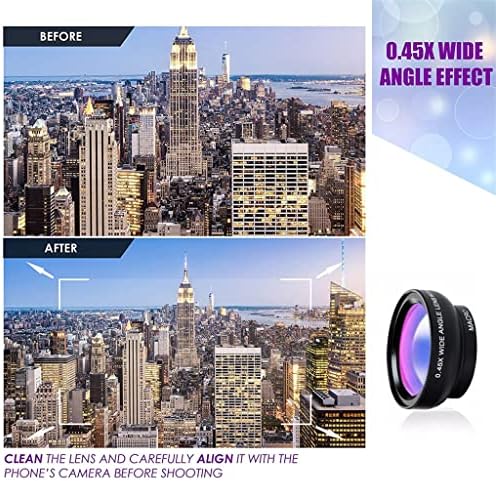 WSSBK Telefon Lens Kiti 0.45 x Süper Geniş Açı ve 12.5 X Süper Makro Lens HD Kamera Lentes Daha Fazla Cep Telefonu için