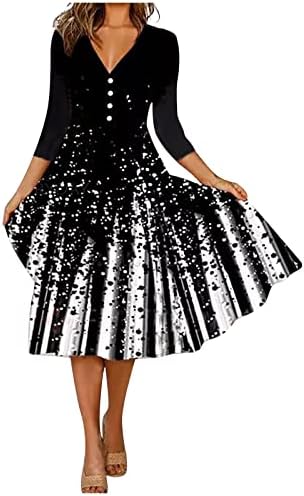 Bayan Günlük Elbiseler, kadın Yaz Rahat Moda Çiçek Baskı Kısa Kollu V Yaka askı elbise