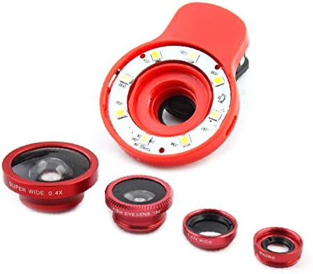 X-DREE kırmızı RK-09 9 in 1 3 Özel Etkinlik kamera Lens w LED flaş dolgu ışığı(Kırmızı RK-09 9 en 1 3 Lens de la cámara de eficacia