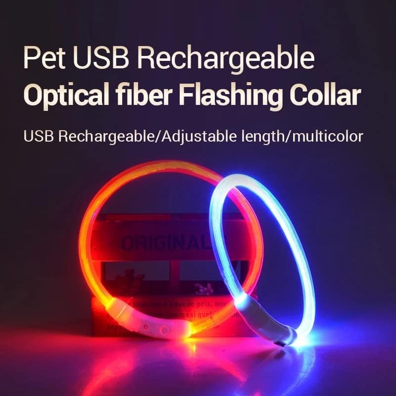 Özel Pet Silikon Su Geçirmez Gece Güvenlik Glow Up Yaka USB Şarj edilebilir Led Yanıp Sönen köpek tasması (Pembe)