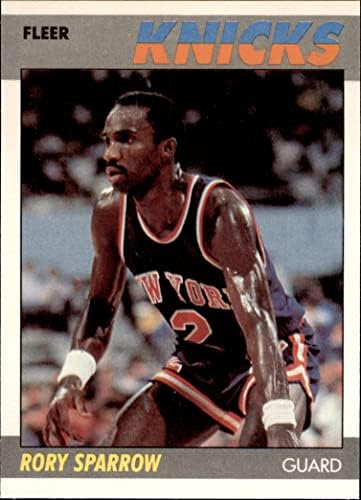 1987 Fleer 102 Rory Sparrow New York Knicks (Basketbol Kartı) NM / MT Knicks Villanova