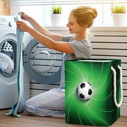 DEYYA su geçirmez çamaşır sepetleri uzun boylu sağlam katlanabilir futbol yeşil ışık hattı baskı sepeti yetişkin çocuklar için genç