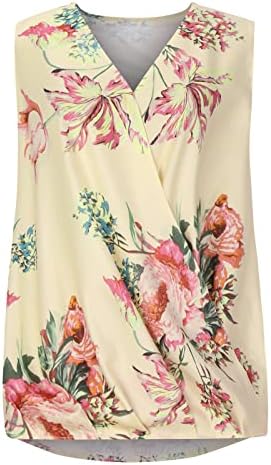 Kadın Üst Sonbahar yaz giysileri Kolsuz V Boyun Grafik Bluz Tee Bayan 89 89