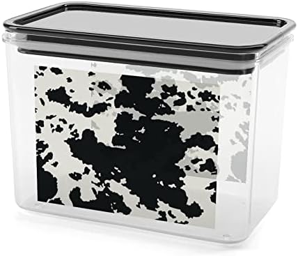 Inek Derisi Desen Saklama Kapları şeffaf plastik kapaklı kutu Yeniden Kullanılabilir Kutuları Mutfak Tahıl Aperatifler Kuru Gıda Jöle