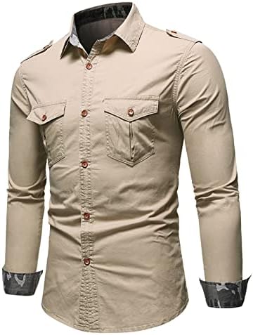 DGHM-JLMY erkek Uzun Kollu İş Giysisi Spor Denim Gömlek 2 Cep Açık Düğme İş Nefes Hızlı Kuru Katı Gömlek