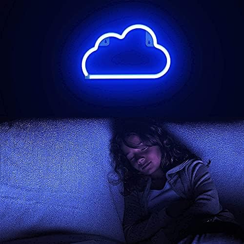 Lumoonosity Bulut Neon Burcu, USB Powered mavi bulut Neon ışık ile On / Off anahtarı, Duvar Dekoru için Bulut Led Burcu, Estetik Asılı