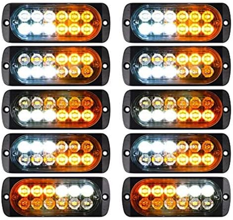 SUHU 10 pcs acil Strobe lambaları 12-LED Yüzey Montaj yanıp sönen ışıklar için Kamyon otomobil araç Su geçirmez LED Acil işaret Tehlike