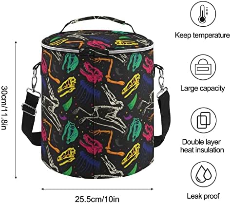 Renkli Dinozorlar Fosil yemek taşıma çantası Sızdırmaz Kullanımlık soğutucu kutu Çanta Ofis Piknik Plaj