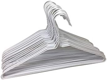 Tatlı Online Anlaşma Paketi 30 Tel Askılar Çelik Metal Damla Kuru Ceket Elbise Askıları Plastik Beyaz Renk Kaplama 16 (40.5 Cm) geniş-13