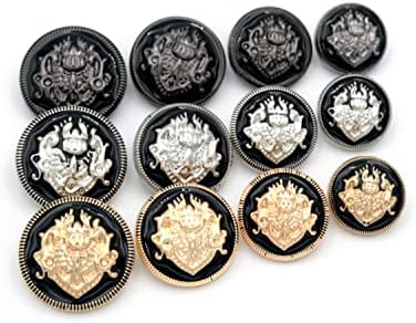 5 ADET Bronz Metal Düğmeler Blazer Ceketler 4 Delik Premium Örgü Dikiş Düğmeleri (25mm, Altın)