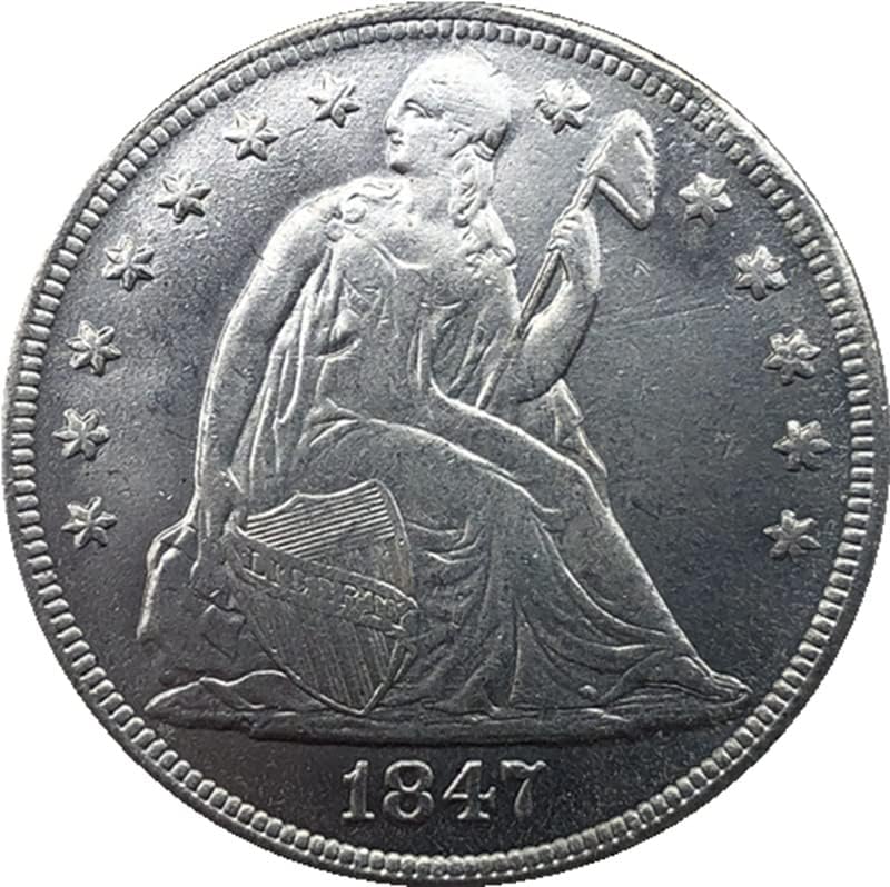 1847 Amerikan Paraları Pirinç Gümüş Kaplama Paraları Antika El Sanatları Dış Hatıra Paraları