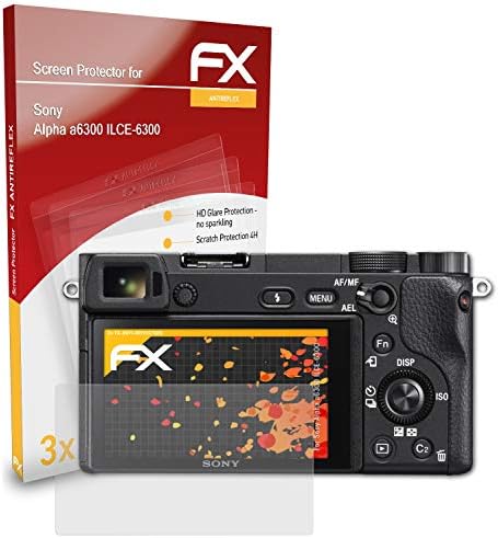 atFoliX Ekran Koruyucu ile Uyumlu Sony Alpha a6300 ILCE-6300 Ekran Koruyucu Film, Yansıma Önleyici ve Şok Emici FX Koruyucu Film (3X)