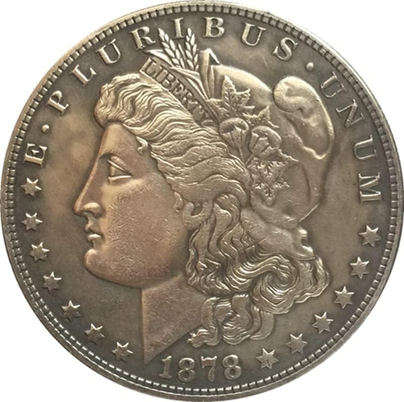 1878 Amerikan hatıra paraları Sikke Bakır Gümüş Kaplama Antika Gümüş Dolar Dış hatıra paraları Paraları El Sanatları