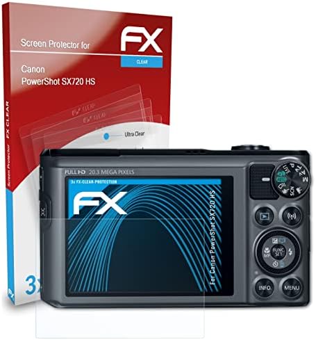 atFoliX Ekran koruyucu Film ile Uyumlu Canon PowerShot SX720 HS Ekran Koruyucu, Ultra Net FX koruyucu film (3X)