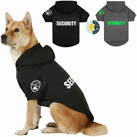 Köpek Güvenlik Hoodie Karanlıkta Parlayan Baskılar ile DAJİDALİ Köpek Giysileri Giyim Kış Kazak Sıcak Kazak Ceket Ceket Hoodie Küçük