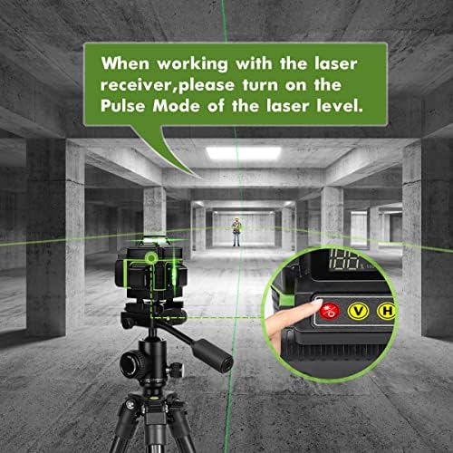 Yeşil ışınlı lazer işaretleme makinesi Seviyesi için Elikliv Lazer Dedektörü, 200ft'ye Kadar Darbeli Çizgi Lazerlerle Kullanılan Dijital