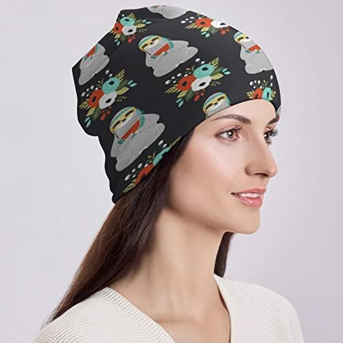 BAİKUTOUAN Komik Hippi Tembellik Baskı Bere Şapka Tasarımları ile Erkekler Kadınlar için Kafatası Kap