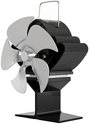 LYNLYN siyah şömine Fan ısı Powered soba Fan günlük ahşap brülör çevre dostu sessiz Fan ev verimli ısı dağılımı (renk: gümüş)