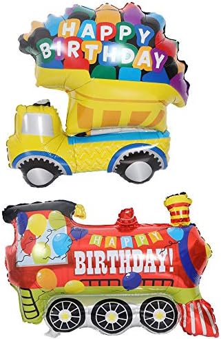 Doğum günü Partisi Dekorasyon Tren Balonlar, Mühendislik Kamyon, Polis Arabaları, Alüminyum Filmi Balonlar, Bebek araba Parti Süslemeleri