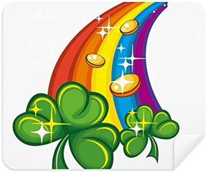 Yonca Gökkuşağı İrlanda Aziz Patrick Günü Temizlik Bezi Ekran Temizleyici 2 adet Süet Kumaş