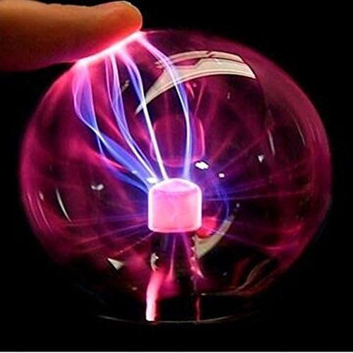 Lebbeen cam plazma topu küre yıldırım ışığı lambası parti büyülü topu elektrostatik yanıp sönen top (4.0 inç)