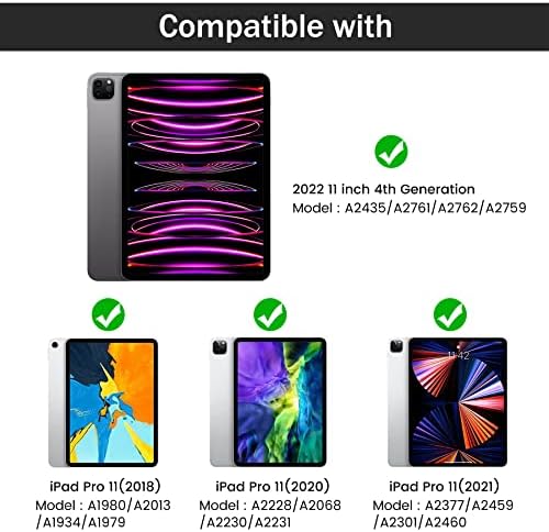 Gahwa Yeni iPad Pro 11 inç Kılıf 2022(4. Nesil)/2021(3. Nesil)/2020(2. Nesil)/2018(1. Nesil) Kalemlikli, Otomatik Uyku/Uyandırma Özellikli