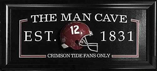 Alabama Crimson Tide hayranları SADECE Man Cave Işareti Çerçeveli 3D Mini Kask 27x13 Namath-Kolej Mini Kask
