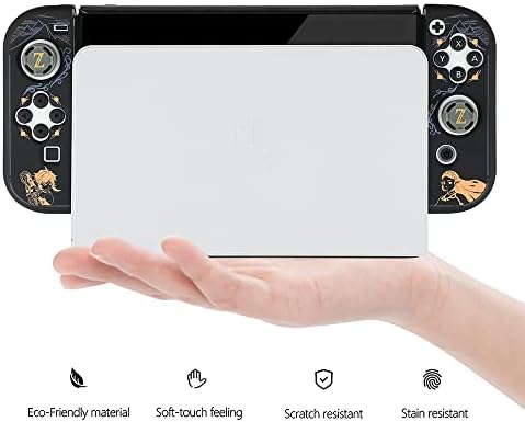 Switch OLED 2021 ile Uyumlu Yerleştirilebilir Koruyucu Kılıf, Switch OLED 7 inç için Sert Kılıf Kapak ve 4 Başparmak Kulplu Joy-Con