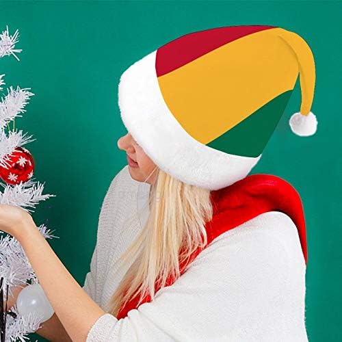 Noel Noel Baba Şapkası, Yetişkinler için Gine Bayrağı Noel Tatil Şapkası, Yeni Yıl Şenlikli Kostüm Tatil Partisi Etkinliği için Unisex