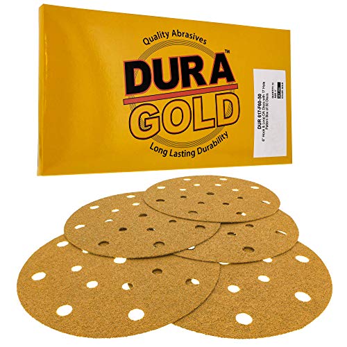 Dura-Gold 6 Zımpara Diskleri - 60 Kum, Kanca ve Halka DA Destek Plakası ve Yumuşak Yoğunluklu Arayüz Pedi
