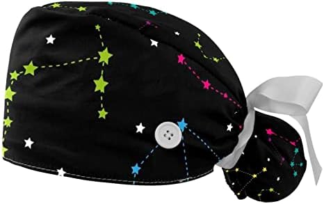 Renk Geometri Ayarlanabilir çalışma Kapağı At Kuyruğu Tutucu ile, 2 Paket Fırçalama Kap Kabarık Şapka Erkekler ve Kadınlar için, Bir