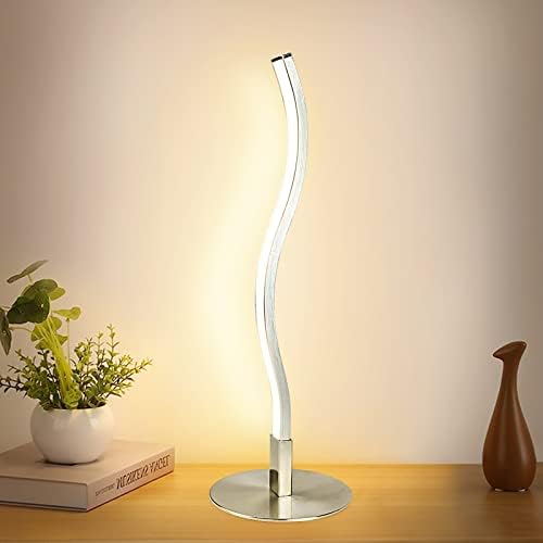 DİNGLİLİGHTİNG DLLT Spiral Tasarım LED Masa Lambası, Modern Masa Lambası Sıcak Beyaz 3000 K Başucu Lambaları Metal Taban, 1.52 m Kablo