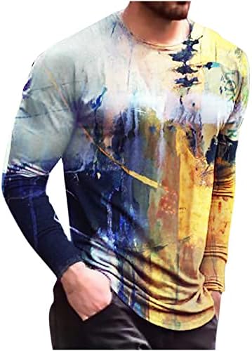 Erkek Ekip Boyun Uzun Kollu Tee Gömlek Hipster Soyut Grafik Tees Hip Hop Eğilim Rahat Yumuşak Gevşek T Shirt Kazak