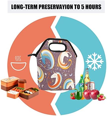 HEOEH Sihirli Tekboynuzlar Öğle Yemeği soğutucu çanta Tote Çanta Yalıtımlı Fermuar Öğle Yemeği Kutuları Çanta Açık Havada Okul Ofis