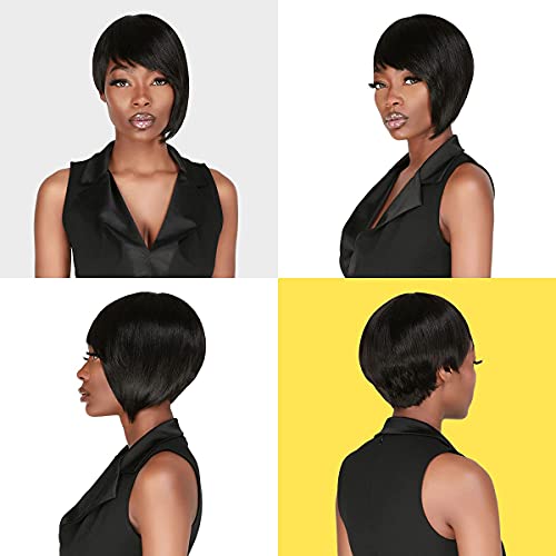 STUDİOCUT tarafından artıları Peri Kesim Peruk Siyah Kadınlar için Dengesiz Kısa Kesim Saç Peruk Hava Patlama Olmayan Dantel ön peruk