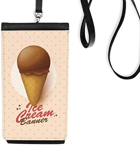 Kahverengi Çikolata Buz Konileri Telefon Cüzdan çanta Asılı Cep Kılıfı Siyah Cep
